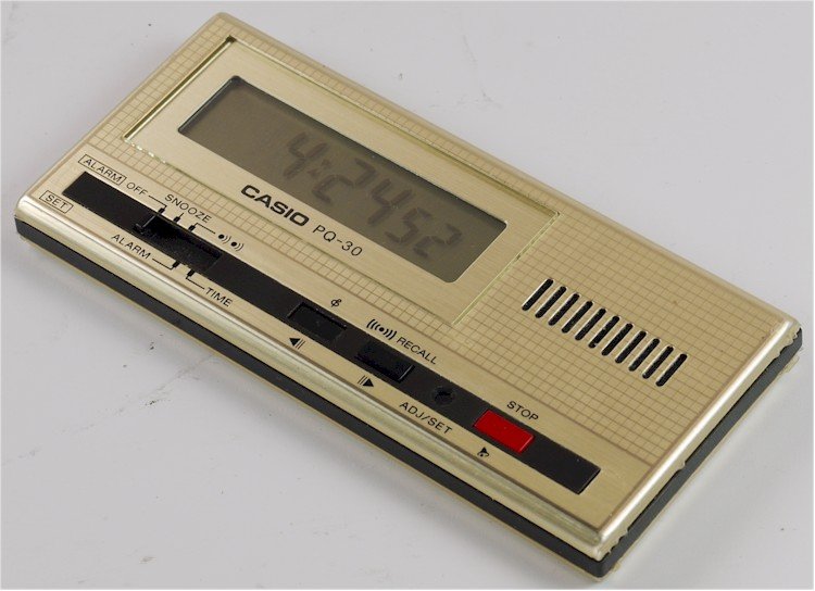 Vintage Pocket LCD Casio PQ30 Melody Alarm Clock with Pouch eBay