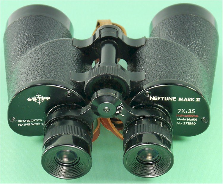 Vintage Swift Neptune Mark II Binoculars with Case 7X35 Model No. 802