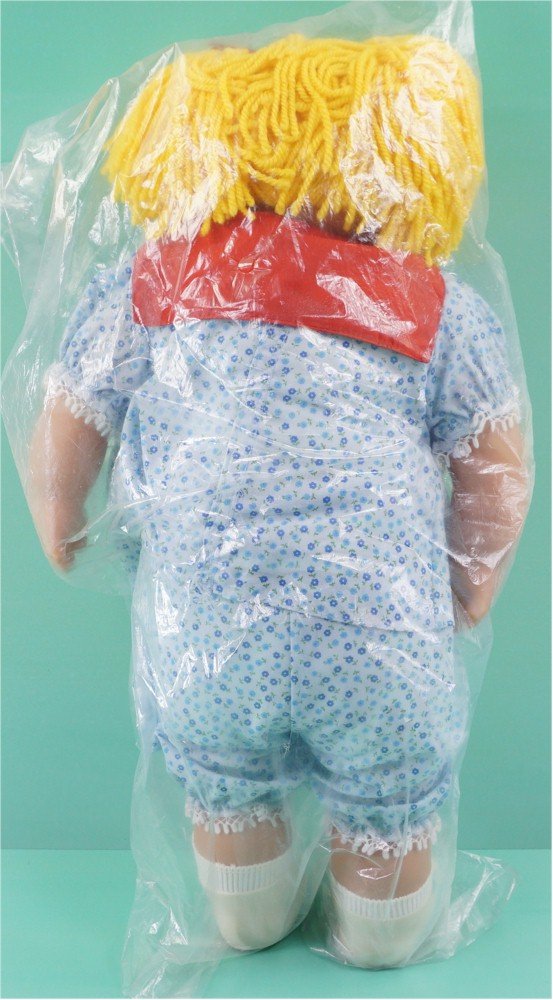 Vintage 1980s David Craft Doll 20" Tall Yellow Yarn Hair Vinyl & Cloth