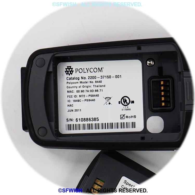 POLYCOM SpectraLink 8440 Wireless VoIP Phone (Catalog No. 2200-37150